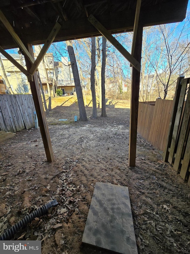 view of yard with fence