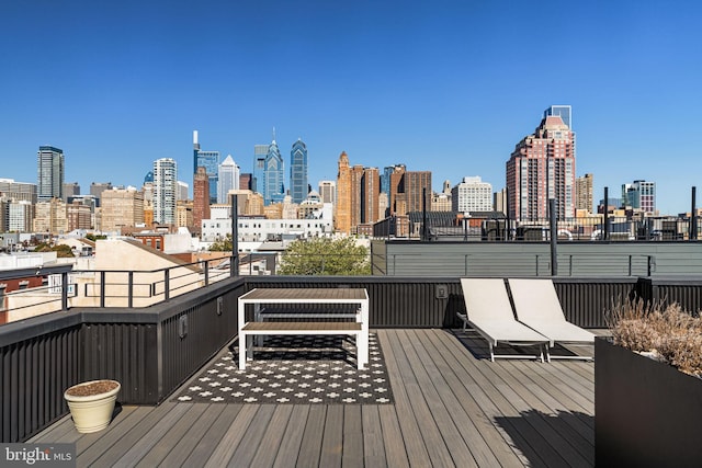 deck with a city view