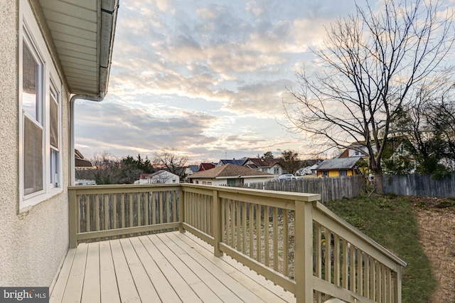 wooden deck featuring fence