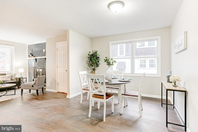 dining space with baseboards