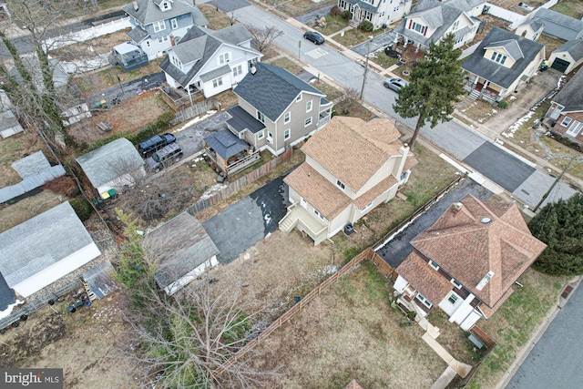 aerial view featuring a residential view