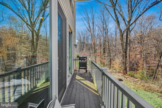 balcony with a view of trees