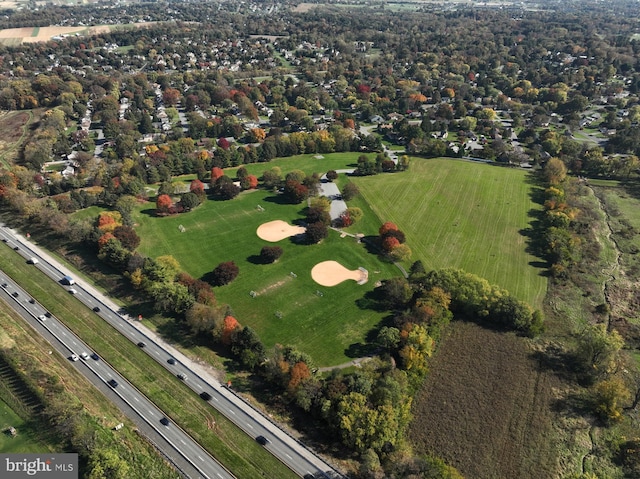 bird's eye view featuring view of golf course