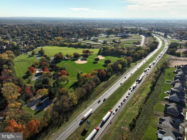 bird's eye view with a residential view