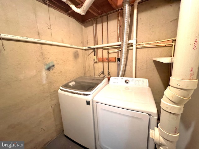 laundry room with laundry area and separate washer and dryer