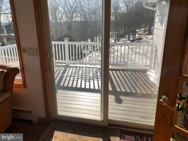 entryway with baseboard heating