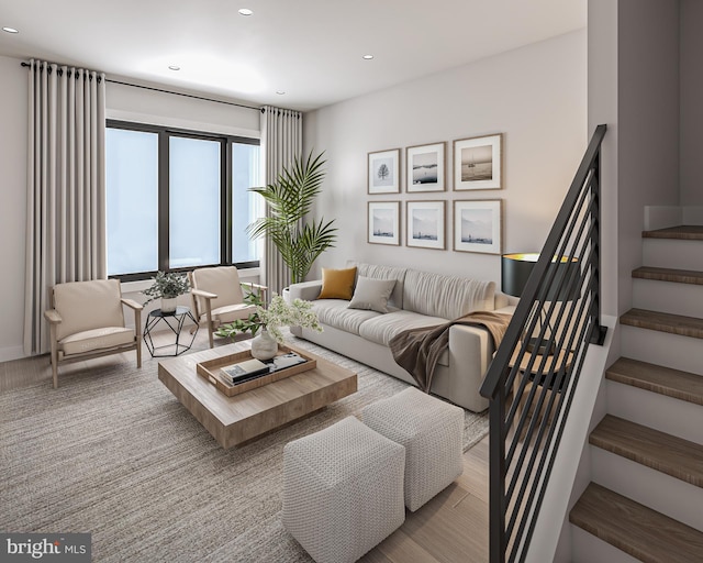 168 W Berks St, Philadelphia, PA 19122 - living room with stairs and recessed lighting