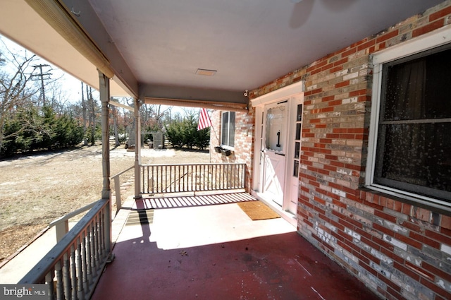 view of patio / terrace featuring covered porch