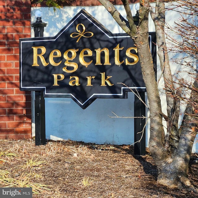 view of community sign