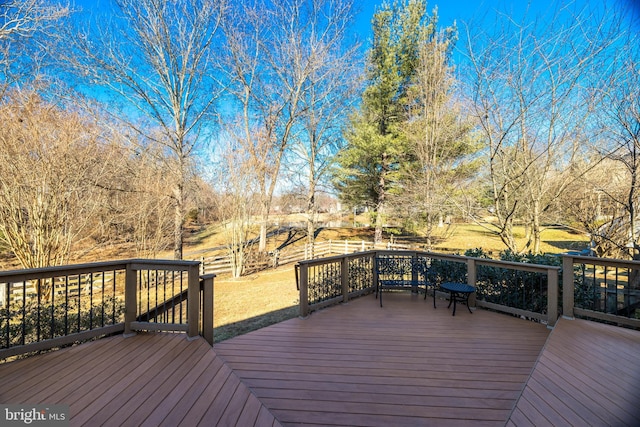 deck featuring fence