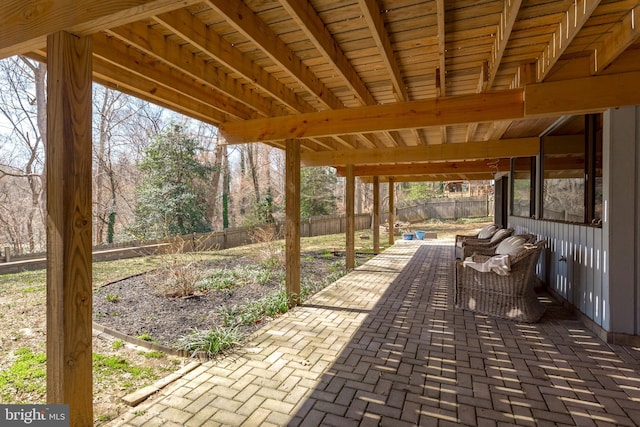 view of patio with a fenced backyard