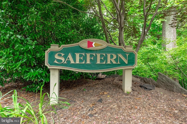 view of community sign