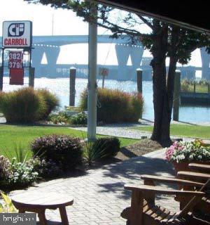 view of patio / terrace with a water view