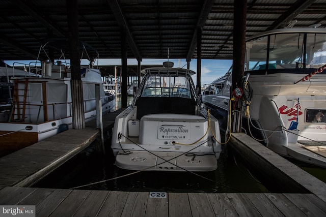 dock area with boat lift