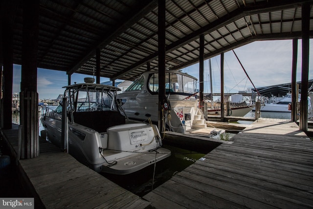 view of dock area