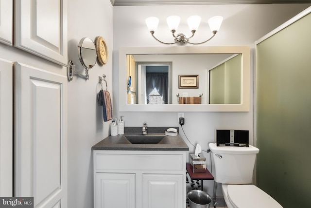 bathroom with vanity and toilet