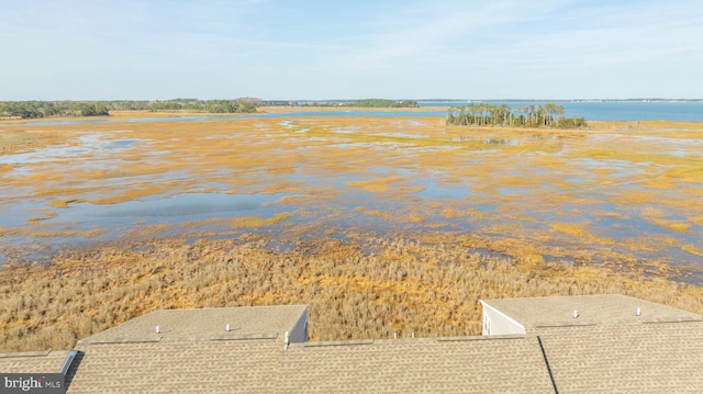 exterior space featuring a water view