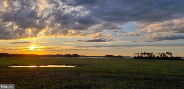 view of landscape featuring a rural view and a water view