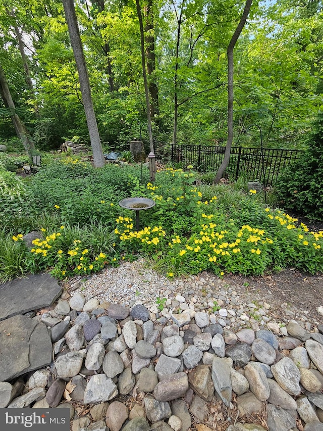 view of yard with fence