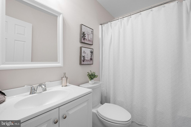 bathroom with toilet and vanity