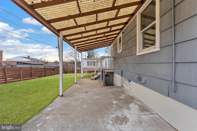 view of patio with fence