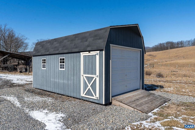 view of shed