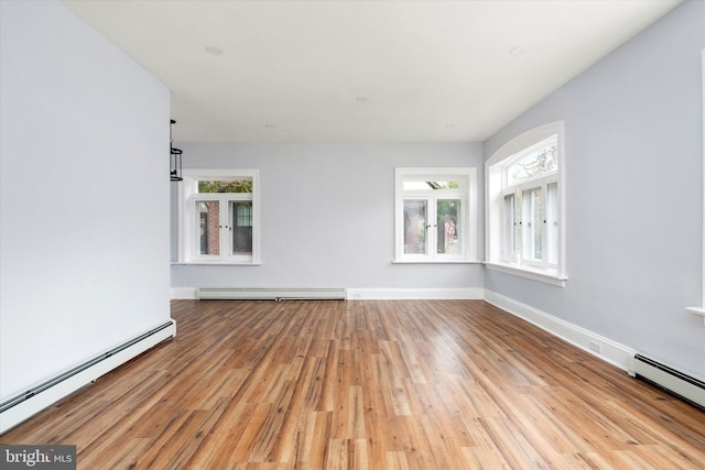 117 Morningside Dr, Trenton, NJ 08618 - unfurnished room featuring light wood finished floors, a baseboard radiator, and baseboards