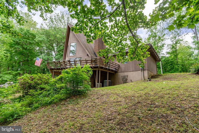 15431 Machodoc Dr, King George, VA 22485 - view of yard with a deck and cooling unit