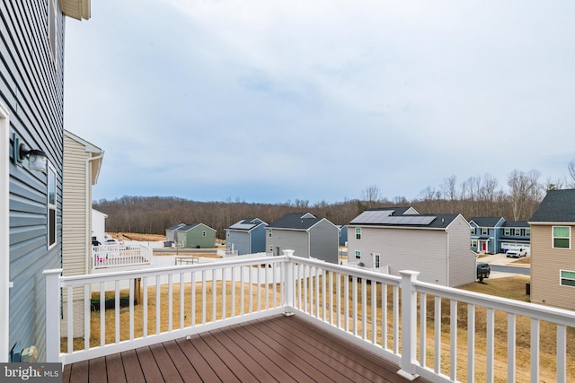 deck featuring a residential view