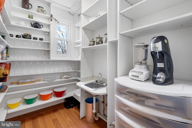 storage area featuring a sink