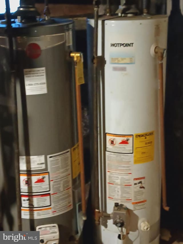 utility room with gas water heater