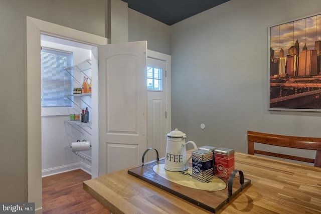 dining room featuring wood finished floors