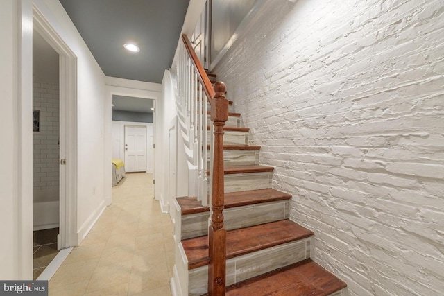 stairway with recessed lighting