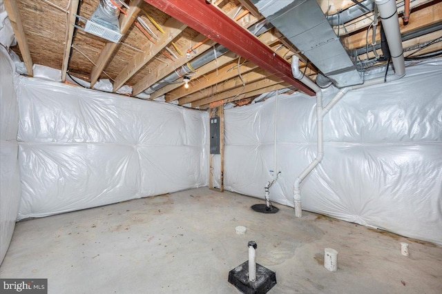 7508 Blue Sun Dr, Glen Burnie, MD 21060 - unfinished basement featuring electric panel