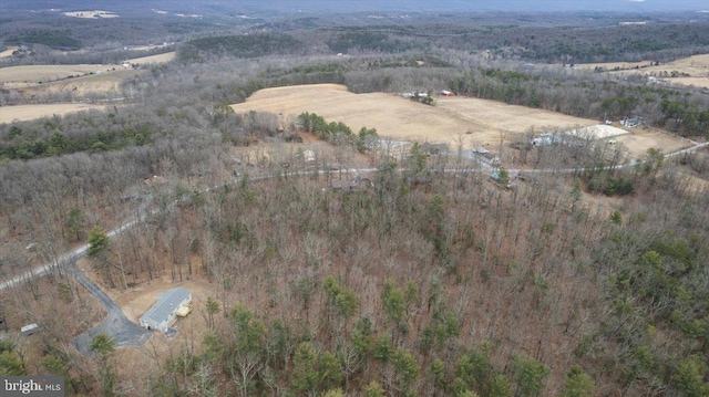 bird's eye view featuring a rural view