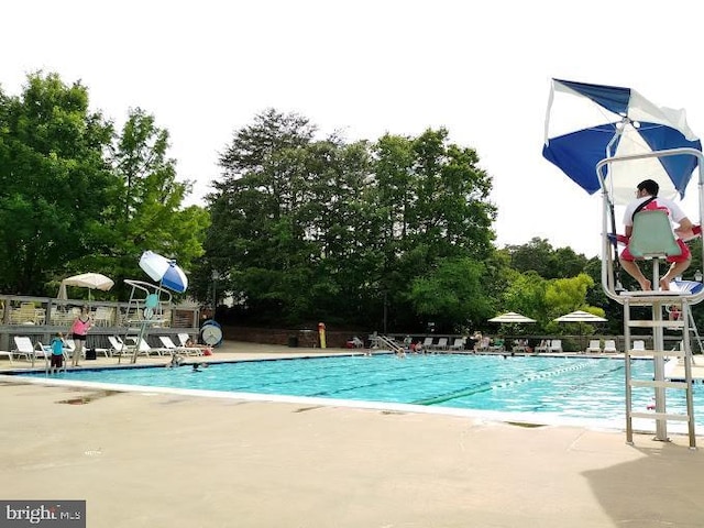 pool featuring a patio area