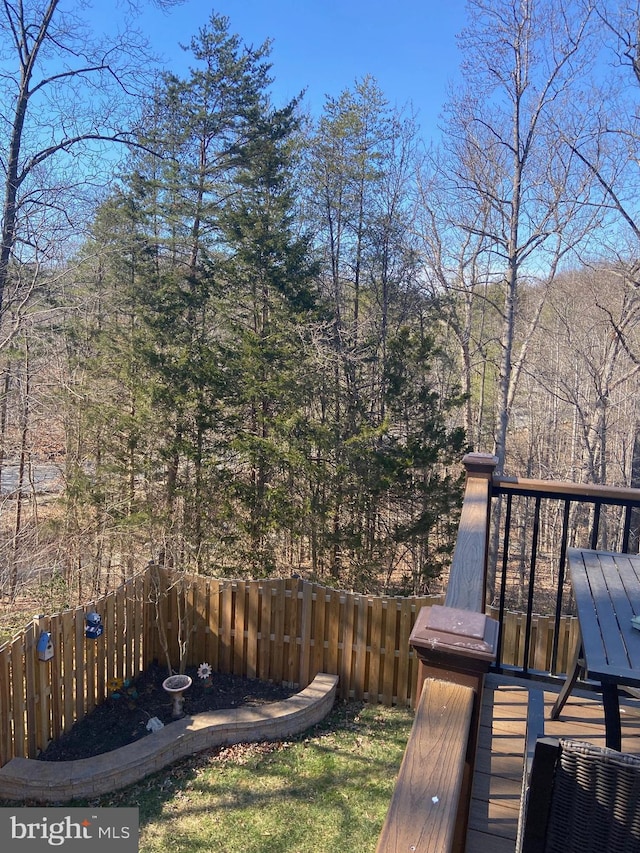 view of yard with fence