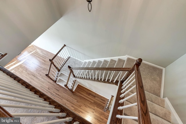 staircase with baseboards