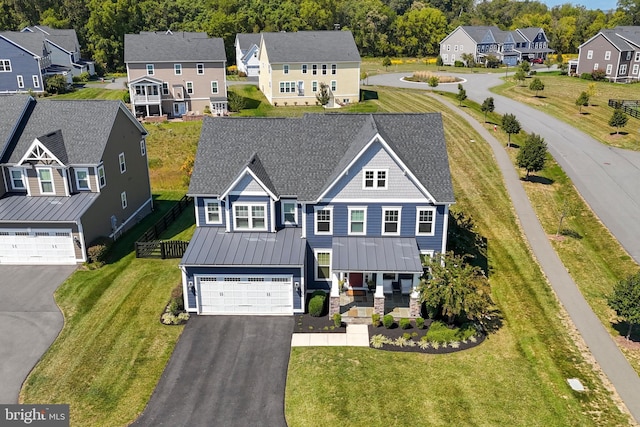 bird's eye view with a residential view