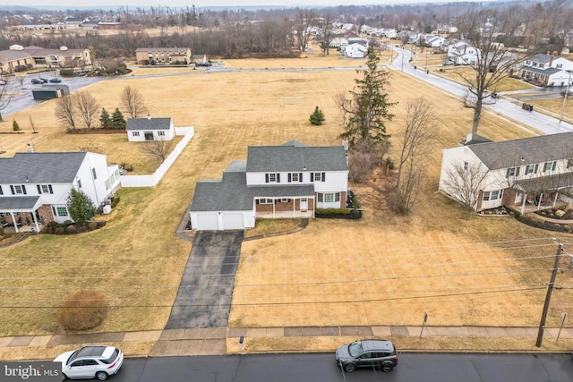 drone / aerial view with a residential view