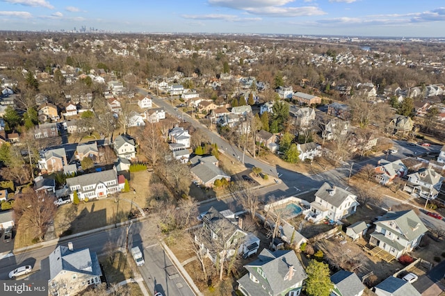 aerial view featuring a residential view