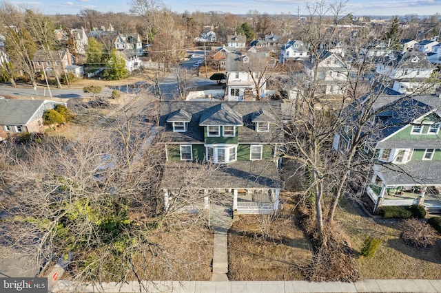 bird's eye view featuring a residential view