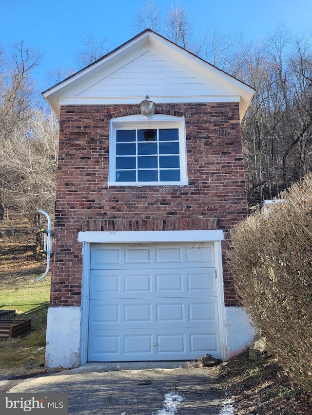 view of garage