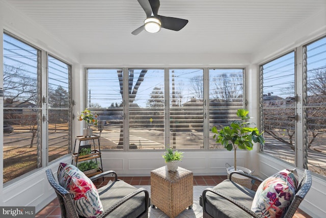 7310 Alaska Ave NW, Washington, DC 20012 - sunroom featuring a ceiling fan