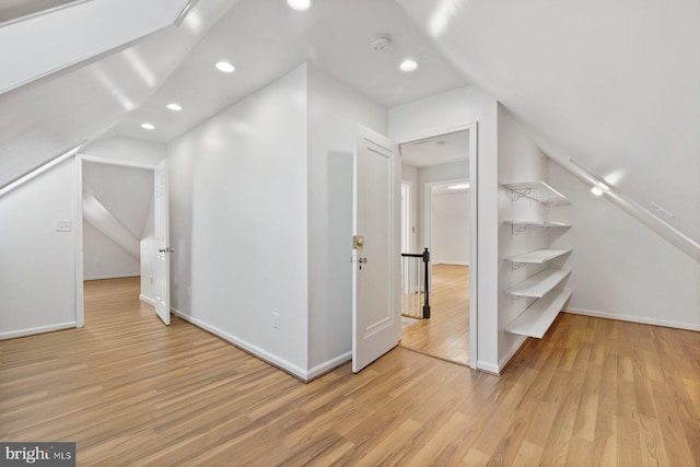 7310 Alaska Ave NW, Washington, DC 20012 - bonus room featuring light wood-style floors, recessed lighting, lofted ceiling, and baseboards