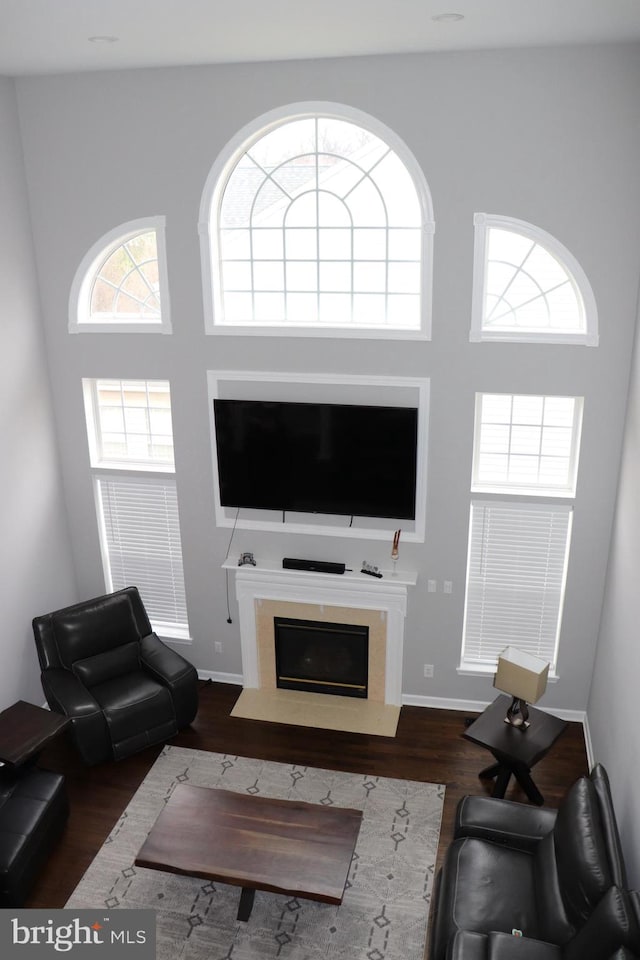 210 Potomac Ridge Dr, Fort Washington, MD 20744 - living room with baseboards, a healthy amount of sunlight, and wood finished floors