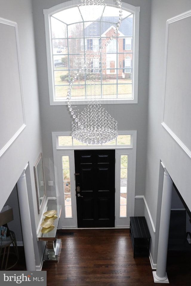 210 Potomac Ridge Dr, Fort Washington, MD 20744 - entryway with a healthy amount of sunlight, wood finished floors, and a towering ceiling