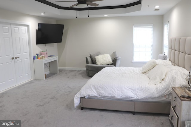 210 Potomac Ridge Dr, Fort Washington, MD 20744 - carpeted bedroom featuring a raised ceiling, recessed lighting, and baseboards