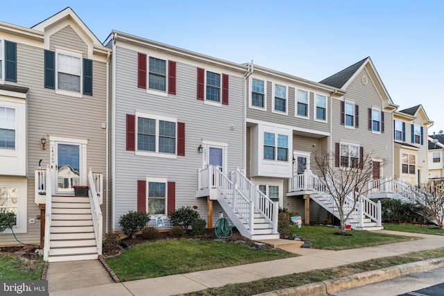 townhome / multi-family property with stairway