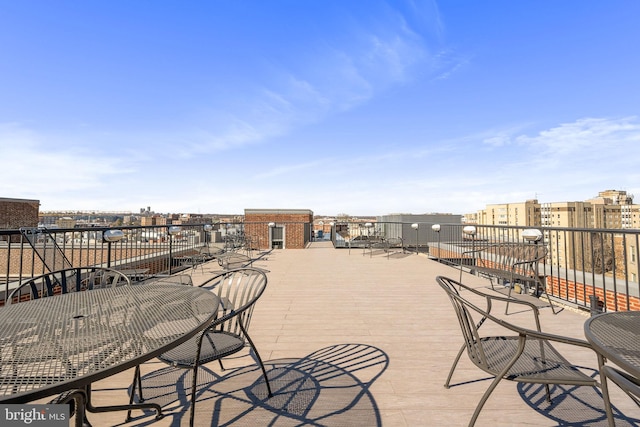 view of patio featuring a view of city